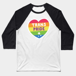 Trans Pride Happy Rainbow Heart Baseball T-Shirt